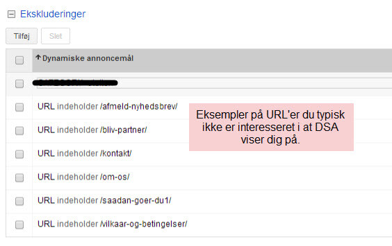 Sådan ser DSA ekskluderinger ud